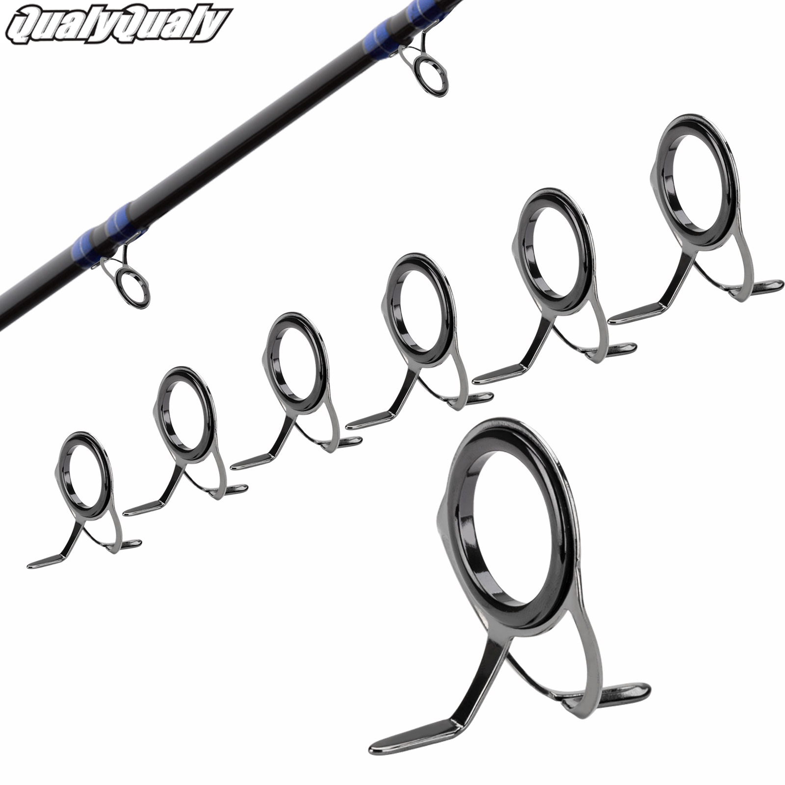 Fishing Rod Casting - 7 stücke Angelrute Guides Reparatur Kit