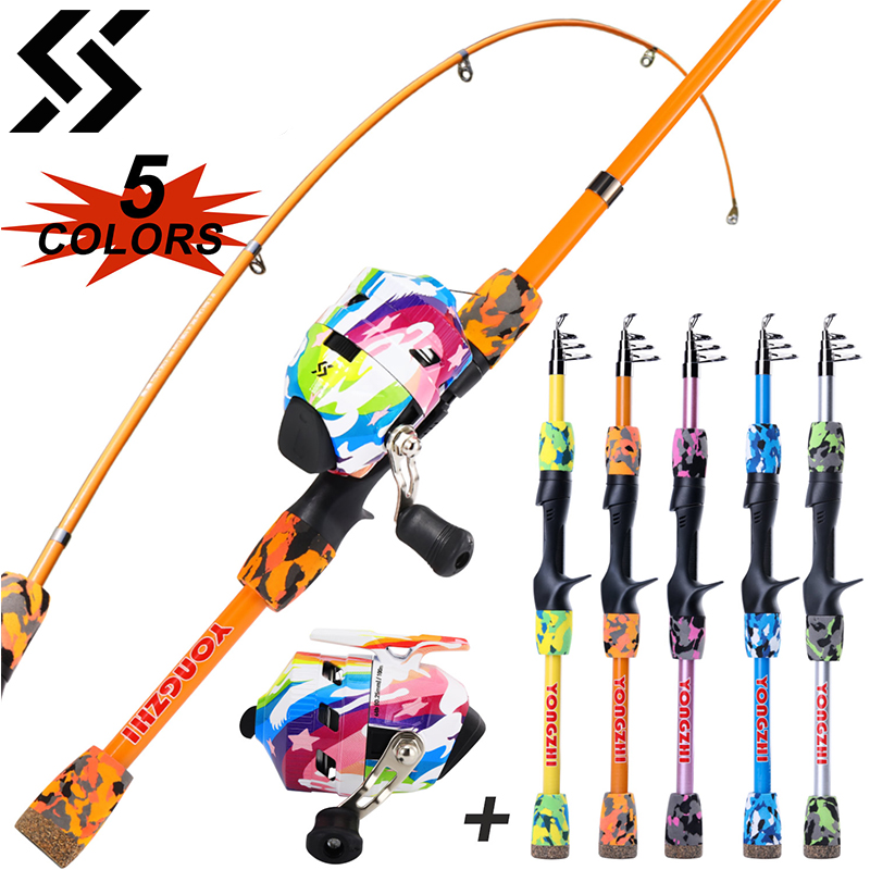 Fishing Rod Combo - Sougayilang Kinder-Angel-Kombination, 1,5 m, Power-Teleskop-Angelrute, 3,4:1,