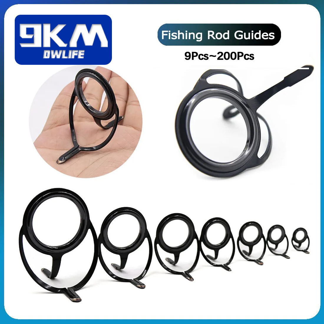 Fishing Rod Casting - Angelruten-Reparatur-Set, Spinnrute-Baukomponenten, Edelstahl-Guss, Angelrutenführungen, Ersatz-Set, Tackle