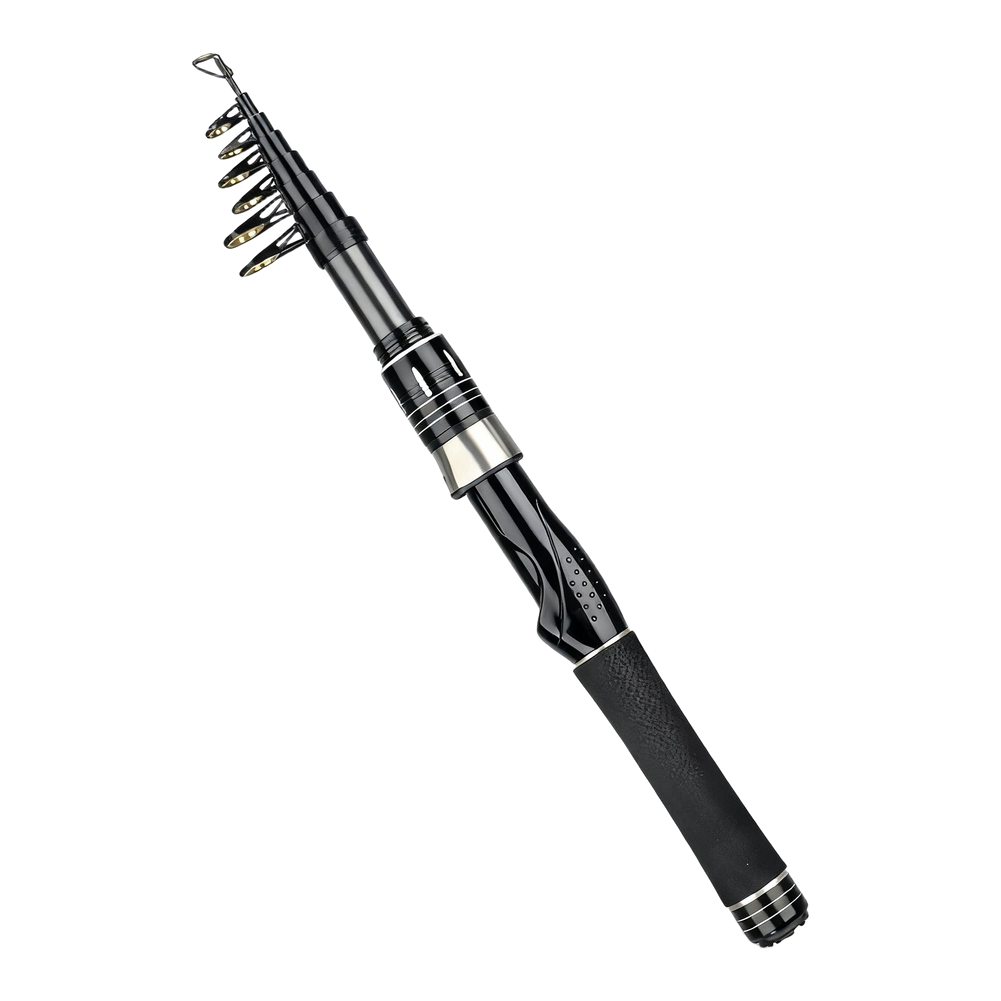 Fishing Rod Telescopic - Ultraleichte Teleskop-Kohlefaser-Angelrute mit Keramikführungsringen, schnelle Aktion,
