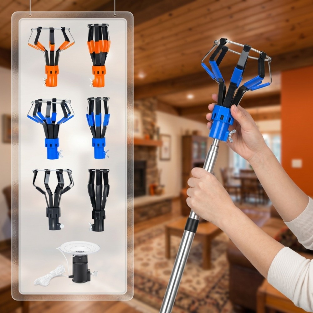 Fishing Rod Telescopic - 1/3-teiliger professioneller Glühbirnenwechsler, Teleskopstange aus Aluminiumlegierung,