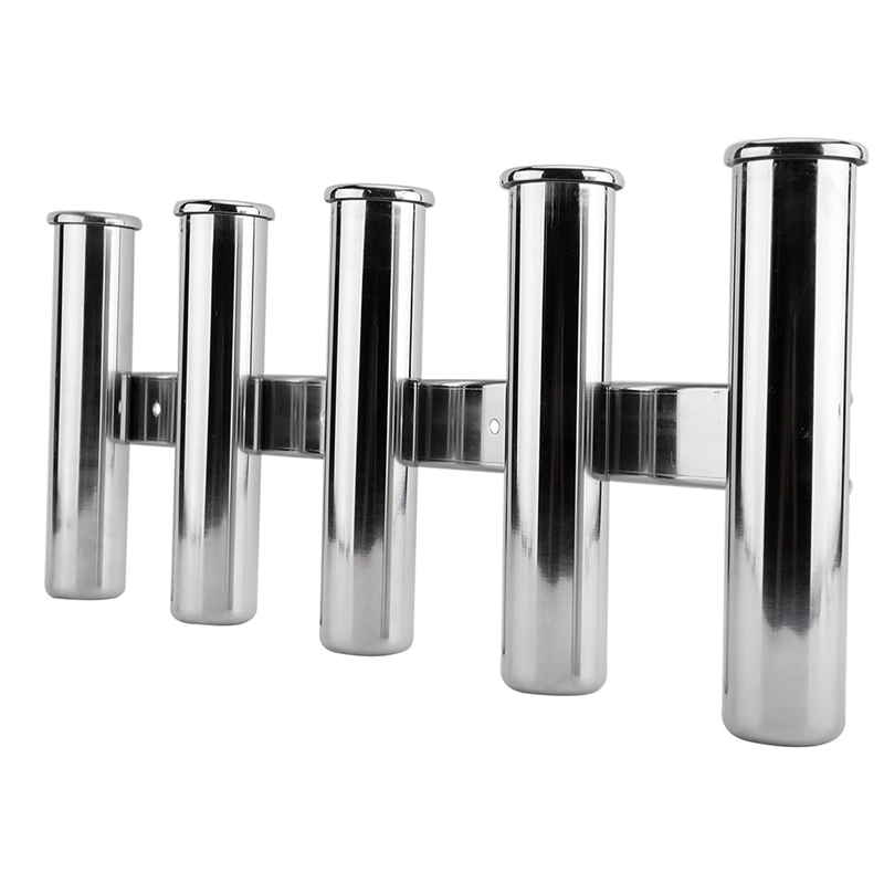 Fishing Rod Rack - B48B-Angelrutenhalter, verspiegelter Edelstahl 316, 5-Rohr-Angelrutenständer für