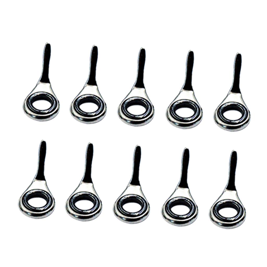 Fishing Rod Guide Replacement - Set mit 10 Teleskop-Angelrutenführungen, Führungsösen-Sets, Spitzenreparatur-Kit,