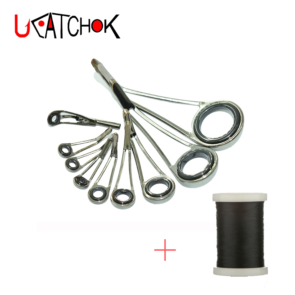 Fishing Rod Building Kit - 9-teiliges Set: Ultraleichte Angelrutenführungsringe aus Edelstahl