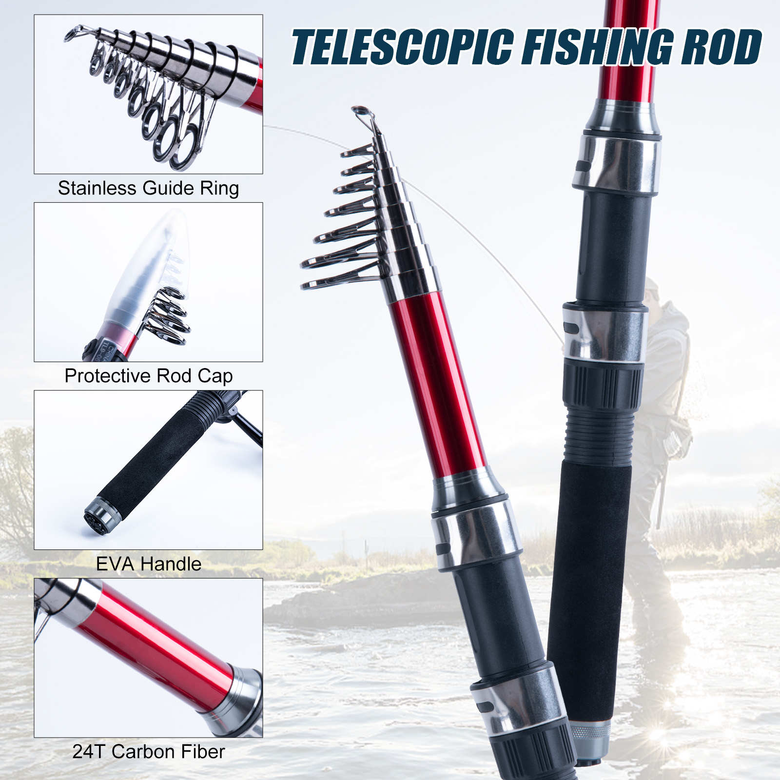 Goture Teleskop-Angelrute und  – Fishing Rod Spinning Bewertung und Preis